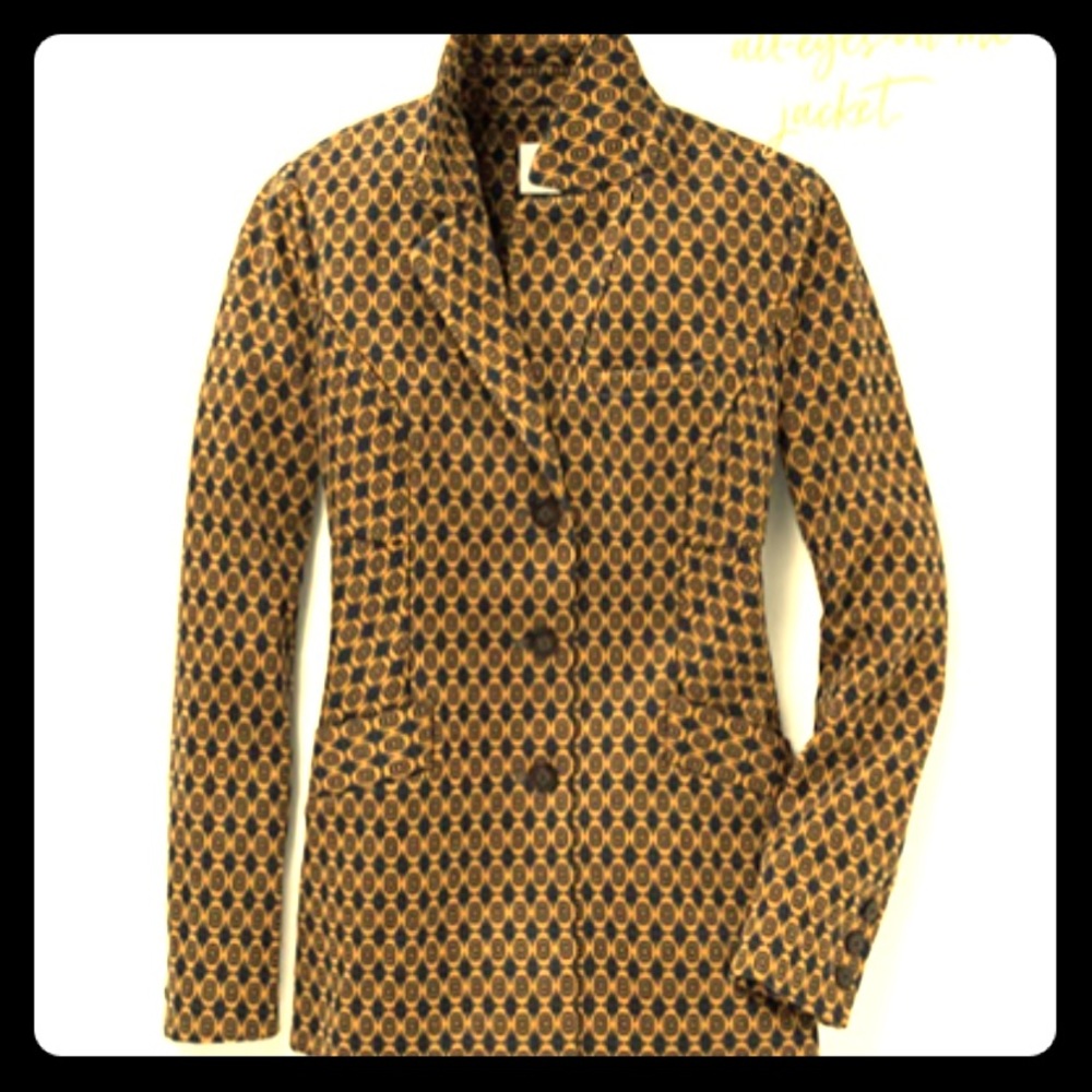 CAbi Standout Medallion Blazer Navy / Gold Size L